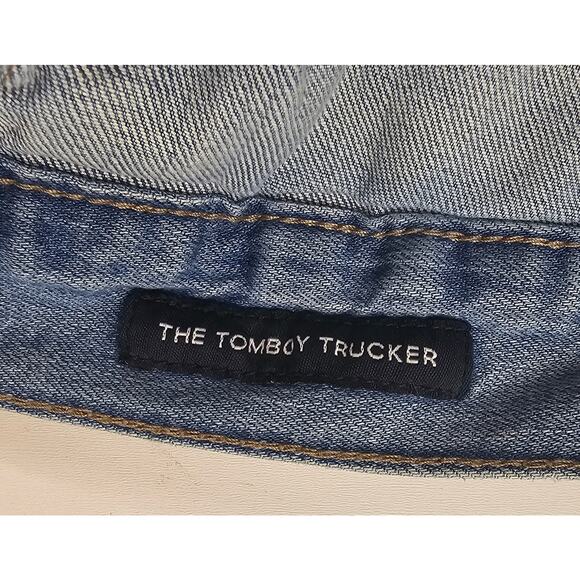 Lucky brand the tomboy trucker denim button up jacket stretch XS winter jean - Picture 6 of 9